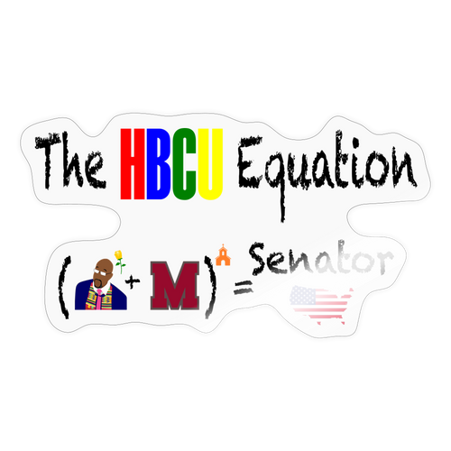 Senator Warnock Equation Sticker - transparent glossy